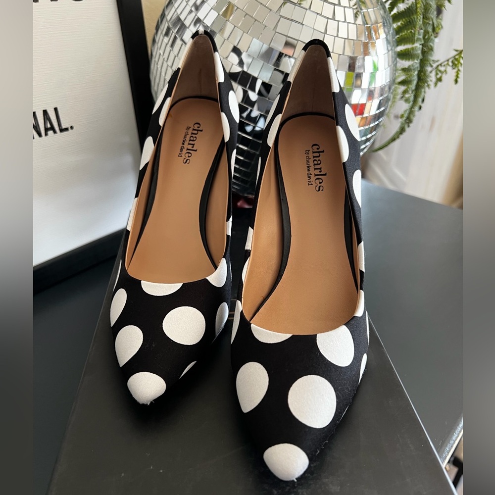 Charles by Charles David Black and White Polka Dot Pumps